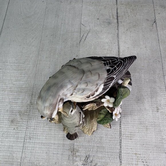 Vintage Masterpiece By Homco MOCKINGBIRD & CHICK Mother Baby Porcelain Figurine - Picture 7 of 16